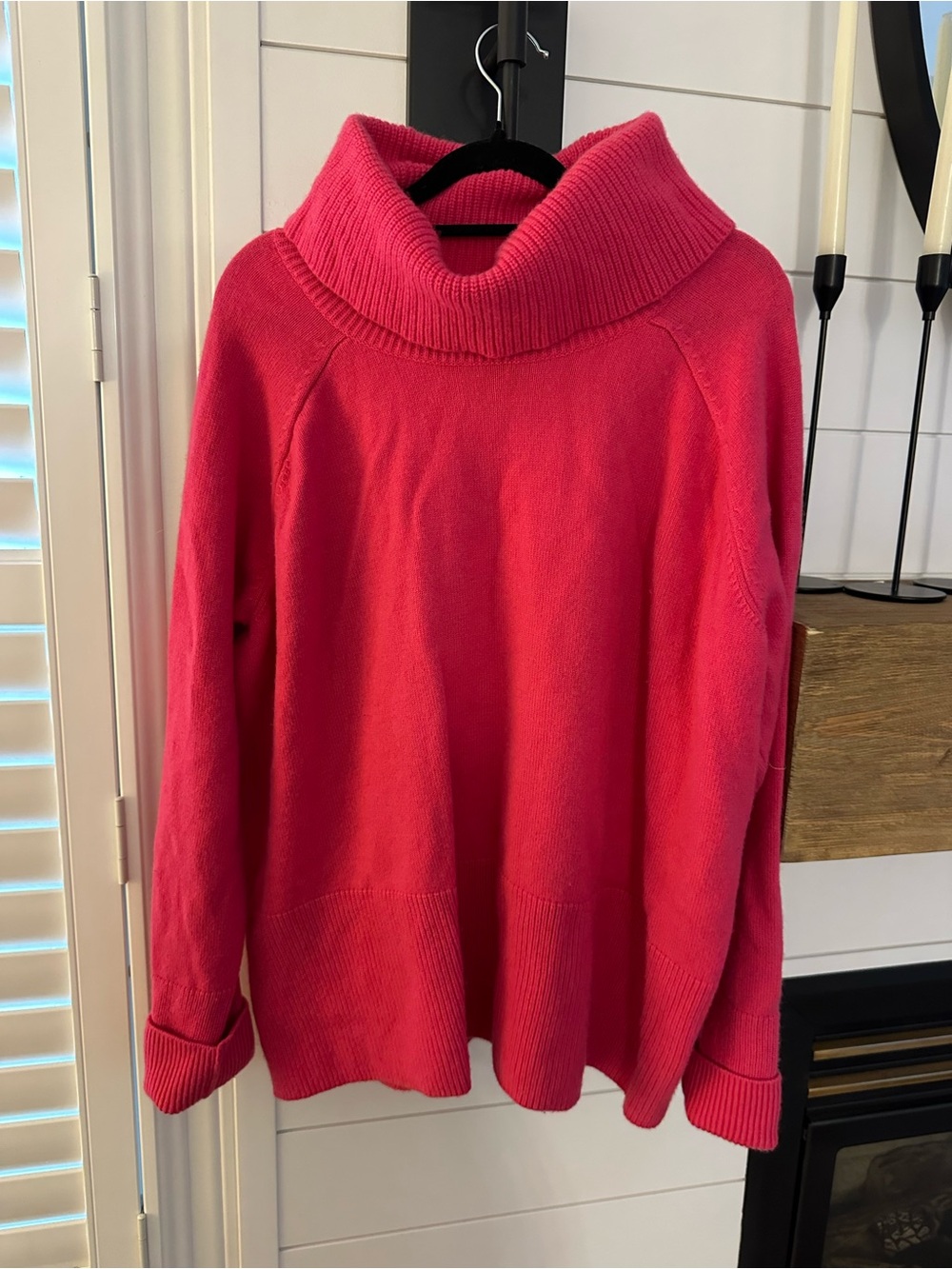 Athleta WOOL & CASHMERE Fuchsia Cowl Neck Sweater